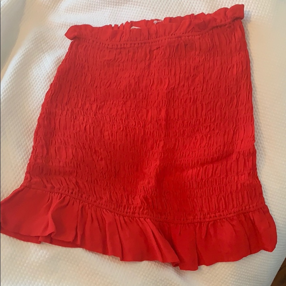 NWT lovers + friends Smocked Red Skirt
